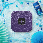 Assiettes En Carton Parties scintillant violet foncé ultra violet bril (Fête)
