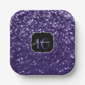 Assiettes En Carton Parties scintillant violet foncé ultra violet bril (Recto)