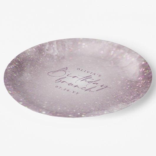 Assiettes En Carton Parties scintillant violet Lilac élégant brunch d' (Angle)