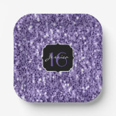 Assiettes En Carton Parties scintillant violet ultra violet étincelles (Recto)