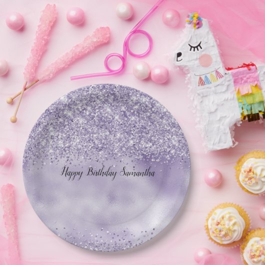Assiettes En Carton Parties scintillant violette brillante (Fête)