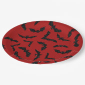 Assiettes En Carton Parties scintillant volante chauves-souris Hallowe (Angle)