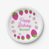 Assiettes En Carton Parties scintillant Y2K Fraise Berry Anniversaire (Devant)