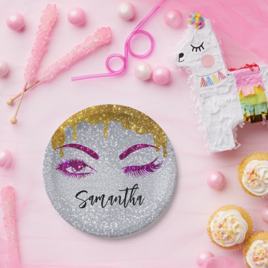 Assiettes En Carton Parties scintillant Yeux Anniversaire 18e | 21e | (Fête)