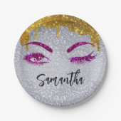 Assiettes En Carton Parties scintillant Yeux Anniversaire 18e | 21e |  (Devant)