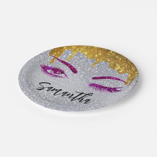 Assiettes En Carton Parties scintillant Yeux Anniversaire 18e | 21e |  (Angle)