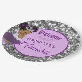 Assiettes En Carton Parties scintillantes argentées africaines royales (Angle)