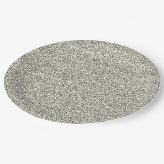 Assiettes En Carton Parties scintillantes argentées étincelantes (Angle)