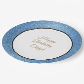 Assiettes En Carton Parties scintillantes bleues faites sur commande (Angle)