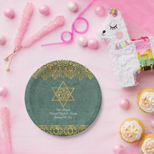 Assiettes En Carton Parties scintillantes élégantes d'or de partie de (Fête)