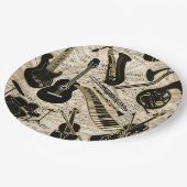 Assiettes En Carton Partition et instruments Black/Gold ID481 (Angle)