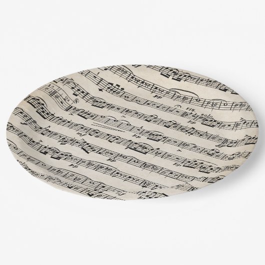 Assiettes En Carton Partition sur vieux papier (Angle)