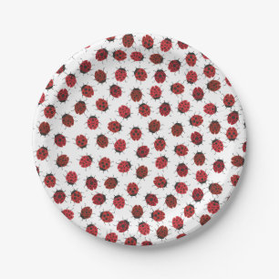 Assiettes En Carton Partout coccinelles rouges modernes