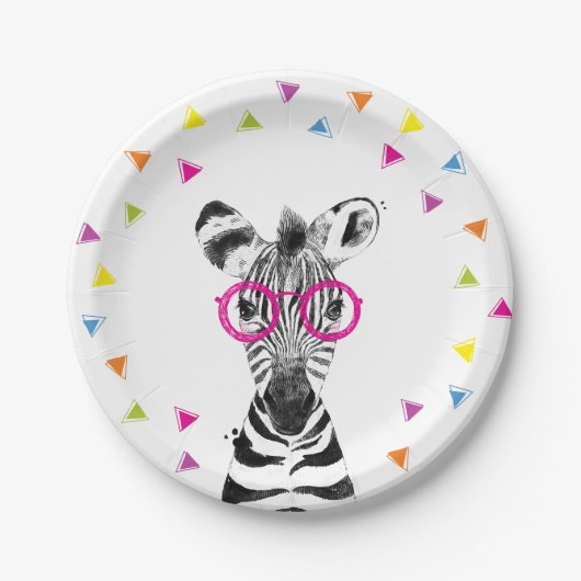 Assiettes En Carton Party Animals Safari Wild Zebra Jungle Birthday (Devant)