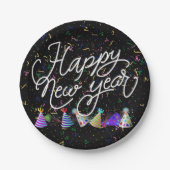 Assiettes En Carton Party Hats and Confetti New Years (Devant)