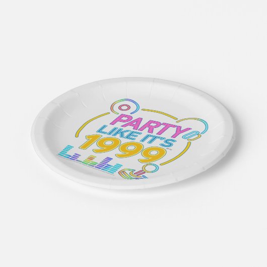 Assiettes En Carton Party Like It’s 1999®™ – Electric Neon Soundtrack (Angle)