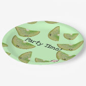 Assiettes En Carton Party Time! Plaques en papier Kawaii Kiwi (Angle)