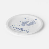 Assiettes En Carton Pas de bébé garçon (Angle)