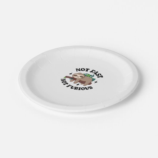 Assiettes En Carton Pas Rapide Pas Furieux Drôle Mignonne Sleepy Sloth (Angle)