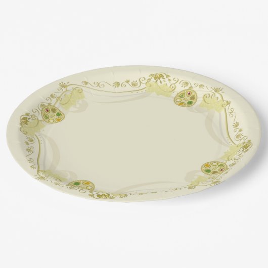 Assiettes En Carton Passover Decorated (Angle)