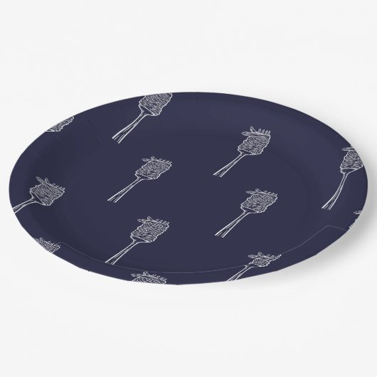 Assiettes en carton « Pasta Lover » – Motif spaghe (Angle)