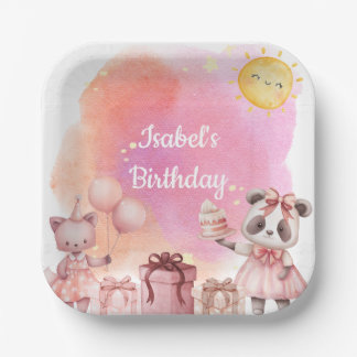 Assiettes En Carton Pastel Animal Birthday Party Paper Plate