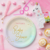 Assiettes En Carton Pastel arc-en-ciel ombre baby shower imprimé (Fête)