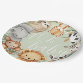 Assiettes En Carton Pastel baby shower tropical Jungle Safari Animaux (Angle)