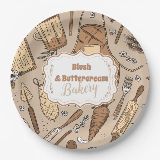 Assiettes En Carton Pastel Bakery Branding (Devant)