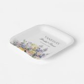 ASSIETTES EN CARTON PASTEL BLOOMING FLEUR SAUVAGE MONOGRAMME BRIDAL (Angulaire)