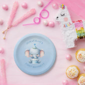 Assiettes En Carton Pastel Blue Elephant Anniversaire (Fête)