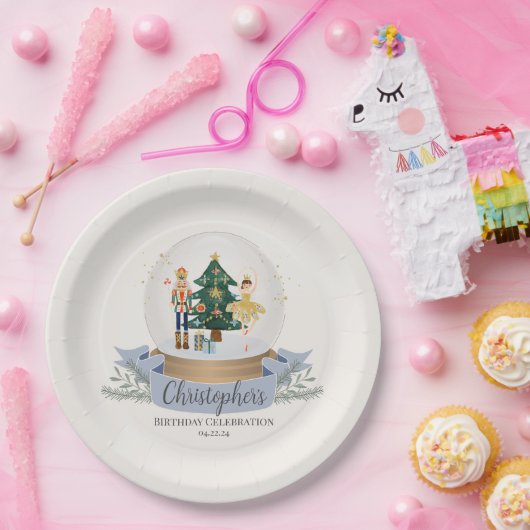 Assiettes En Carton Pastel Blue Nutcracker Noël fête d'anniversaire (Fête)