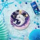 Assiettes En Carton Pastel Blue Ocean Dolphin Anniversaire (Fête)