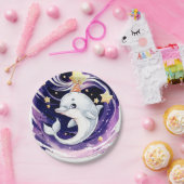 Assiettes En Carton Pastel Blue Ocean Dolphin Anniversaire (Fête)