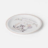Assiettes En Carton Pastel Boho Baby Owl and Balloons Anniversaire (Angle)