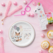 Assiettes En Carton Pastel Boho Fox et Balloons Anniversaire (Fête)