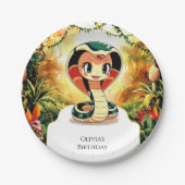 Assiettes En Carton Pastel Boho Snake Anniversaire (Devant)