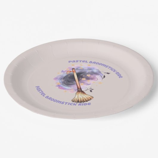 Assiettes En Carton Pastel Broomstick (Angle)