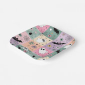 Assiettes En Carton Pastel Cute Halloween Éffrayant À damiers (Angulaire)