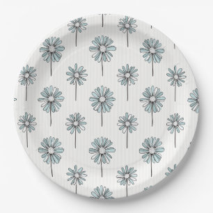 Assiettes En Carton Pastel Daisy Art en ligne à rayures