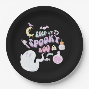 Assiettes En Carton Pastel Éffrayant Ghost & Gang Black Halloween
