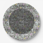 Assiettes En Carton Pastel en granit blanc doux pointe un texte (Devant)