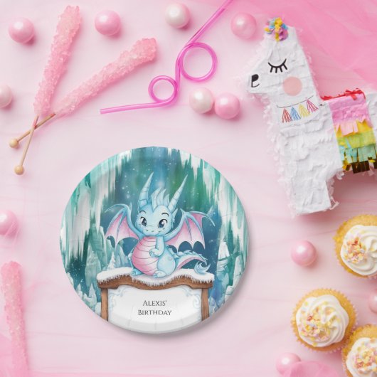 Assiettes En Carton Pastel Enchanted Dragon Anniversaire (Fête)