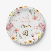 Assiettes En Carton Pastel Fairy jardin fleuri thé fête anniversaire (Devant)