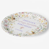 Assiettes En Carton Pastel Fleur sauvage Fairy Premier Anniversaire Fê (Angle)