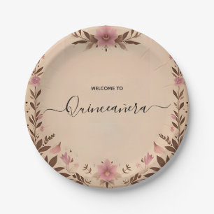 Assiettes En Carton Pastel Font Poussière Glam Rose Gold Quinceanera