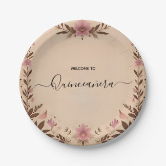 Assiettes En Carton Pastel Font Poussière Glam Rose Gold Quinceanera