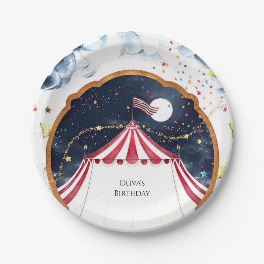 Assiettes En Carton Pastel Fun Circus Anniversaire (Devant)