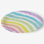 Assiettes En Carton Pastel Glitter Rainbow (Angle)