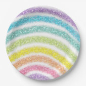 Assiettes En Carton Pastel Glitter Rainbow (Devant)
